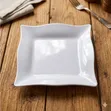 12-Piece White Square Ceramic Dinner Plates Set - 2