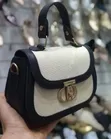Chrisbella Structured Leather and Textured Fabric Handbag - 2