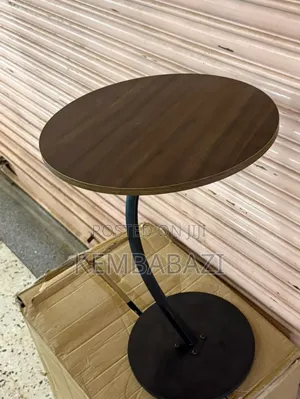 Modern C-Shaped Wooden Coffee Laptop Table