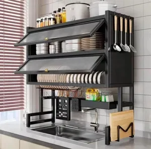 GE 2-Tier Steel Dish Drying Rack Over Sink