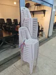 Glossy White Plastic Dining Chairs (Set of 4) - 1