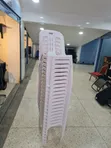 Vented Armless Plastic Bar Chairs (White) - 2