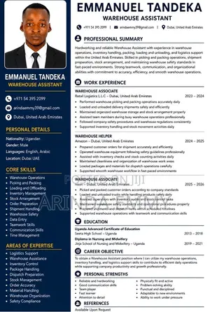 Assistant to Warehouse Manager CV