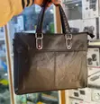 Dark Brown Leather Business Briefcase - 1