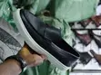 Men's Textured Leather Slip-On Loafers with White Sole - 2