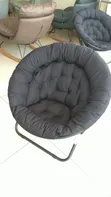 Urban Lifestyle Oversized Polycanvas Foldable Saucer Chair, Black - 2