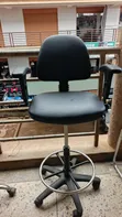 Black Counter Chair with Swivel Base - 1