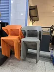 Outdoor Modern Plastic Chairs with Armrests - 3