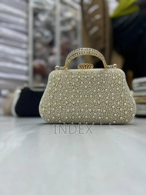 Pearl Beaded Clutch Bag - 1