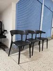 3-Piece Combo Plastic Chairs with Armrests - 1