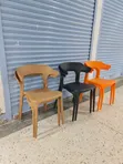 Outdoor Stackable Plastic Chairs (Black) - 1