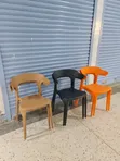 Outdoor Stackable Plastic Chairs (Black) - 2