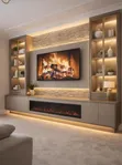 Wood-Mode TV Stand & Fireplace Decor Wall Unit - 1