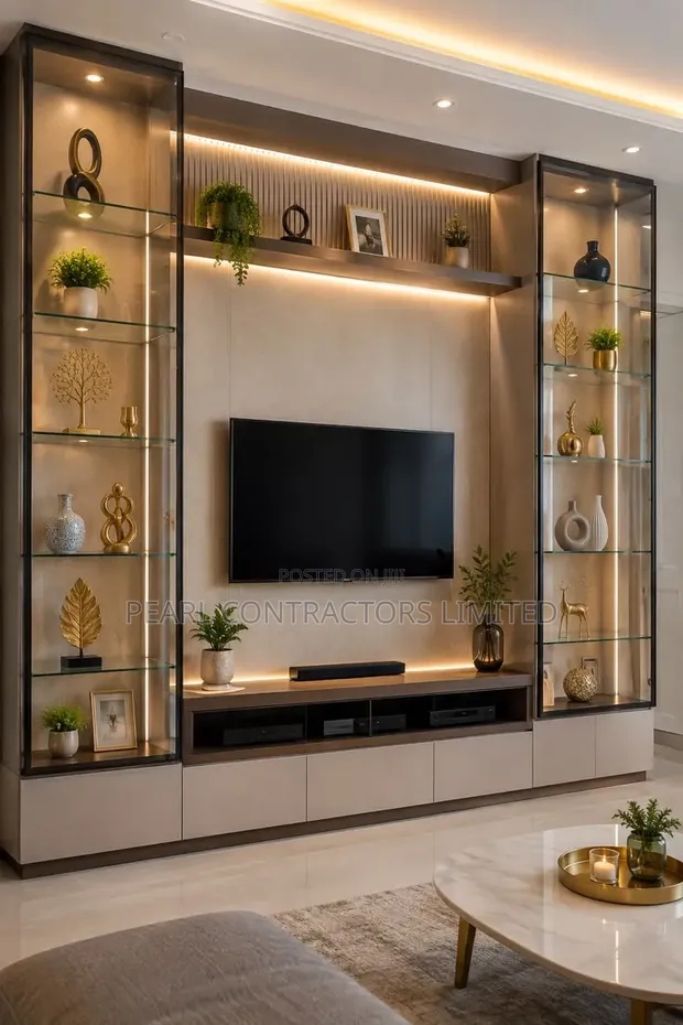 Glassed Wall Unit TV Stand Made to Order - 1