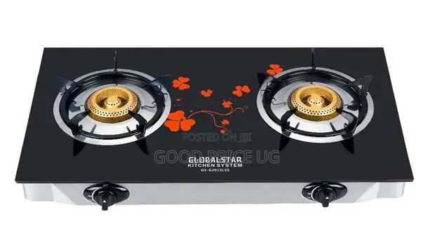 Globalstar Double Burner Glass Top Gas Stove (GS-G201SLSS) - 1