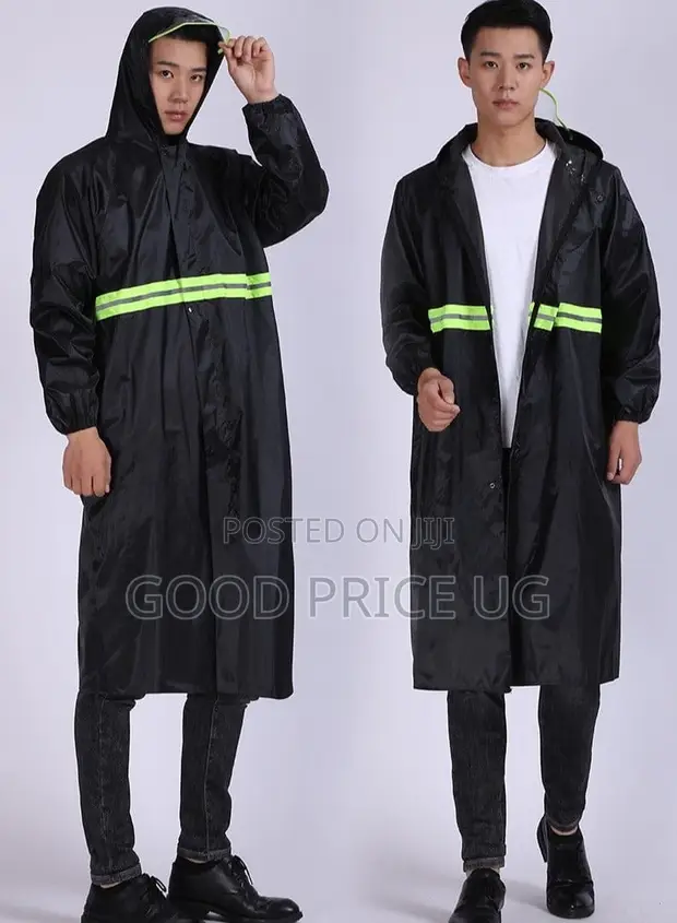 Men's Long Waterproof Raincoat with Hood - 1