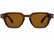 Brown Square-Framed Sunglasses with Gold Arrow Accents - 1