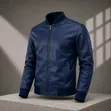 Genuine Leather Jackets (Navy Blue) - 1