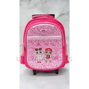 Cartoon Trolley School Backpack - Pink