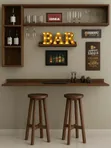 Wine Rack Bar / Floating Bar - Full Set Up + 2 Seats - 2