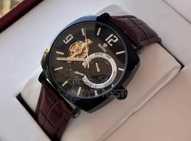 Rvotte Brown Leather Watch for Men - 1