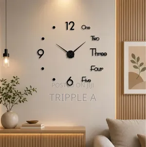 Large Frameless DIY 3D Mirror Wall Clock