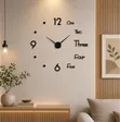Large Frameless DIY 3D Mirror Wall Clock - 1