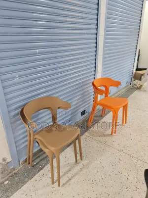 Curvex Orange Plastic Chairs with Armrests
