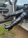 Chunky High Thigh Leather Boots - 2