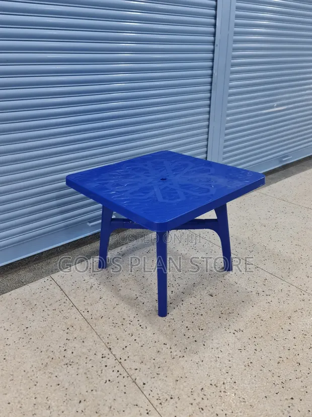 Blue Plastic Dining Table 90cm x 90cm - 1