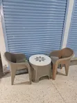 Durable Plastic Dining Table and Chairs Set - 2