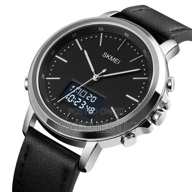 Skmei Men's Wrist Watch - Black Leather - 1