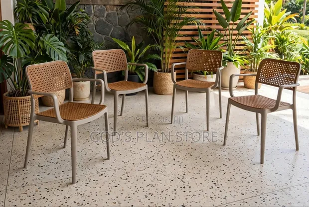 Orchidised Plastic Dining Chairs (Set of 4) - 1
