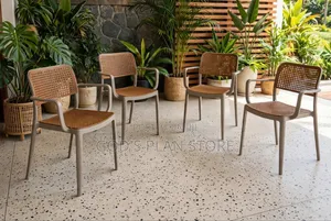Orchidised Plastic Dining Chairs (Set of 4)
