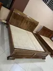6x6 Bed Frame in Mugavu Wood - 1
