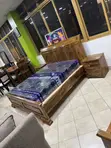 6x6 Bed Frame in Mugavu Wood - 2