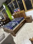 6x6 Bed Frame in Mugavu Wood - 3