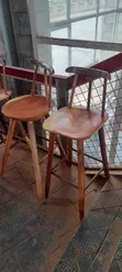 High Stools - Natural Wood Finish - 2