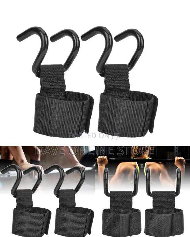 2Pcs/Lot Weight Lifting Hook Hand Bar Wrist Straps Gloves - 1