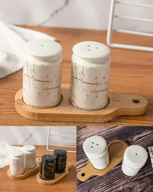 CakeMatters Classic Porcelain Salt & Pepper Shakers with Tray