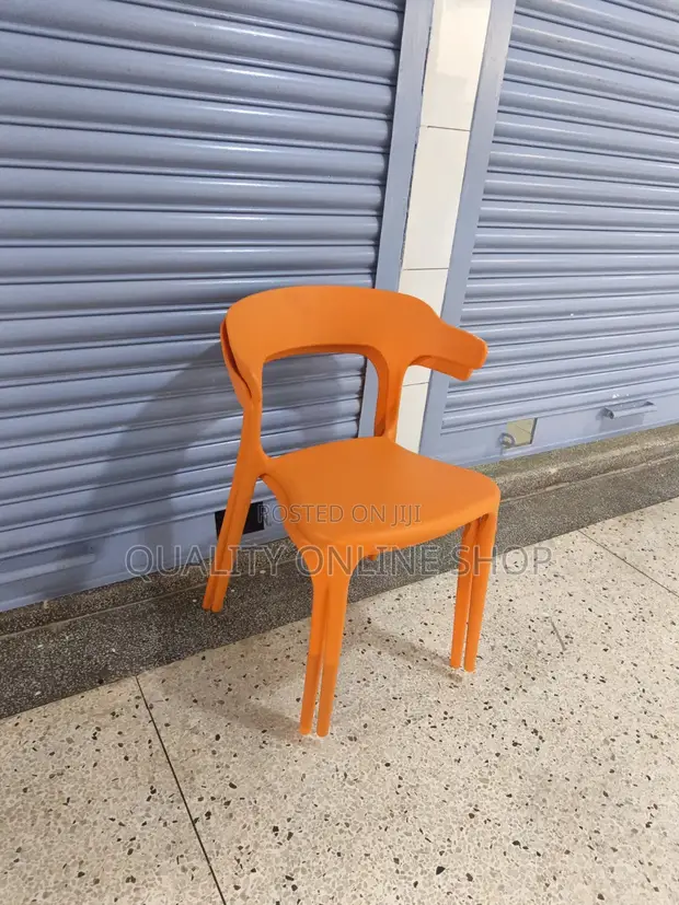 Stackable Open Back Plastic Chairs (Set of 4) - 1