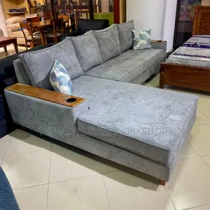 L-Shaped Sofa Set, Gray - Senana Hypermarket