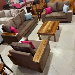 6 Seater Sofa Set - Coffee Brown