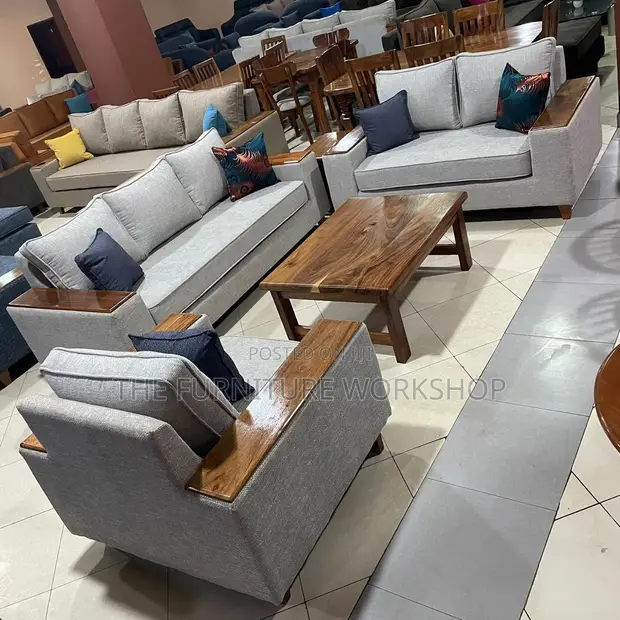 White 6 Seater Sofa Set - Brand New - 1