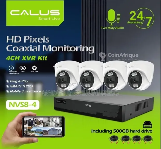CALUS Smart Live 4-Channel XVR Security Camera Kit with 500GB HDD - 1