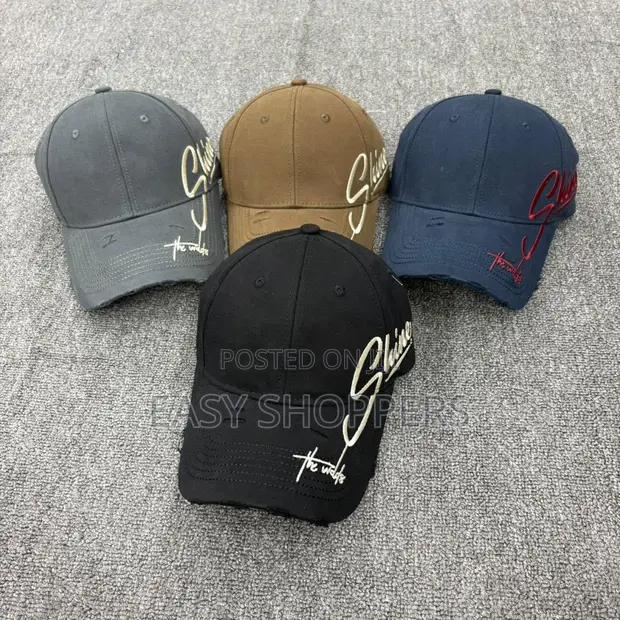 Distressed Cotton Baseball Caps - 1