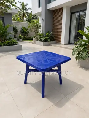 Royal Blue Square Plastic Dining Table