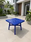 Royal Blue Square Plastic Dining Table - 1