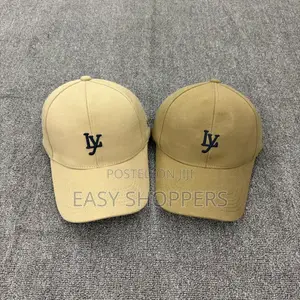 Casual Khaki Cotton Baseball Cap with 'ly' Monogram