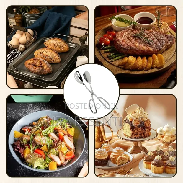 10-Inch Stainless Steel Salad Tongs - 1